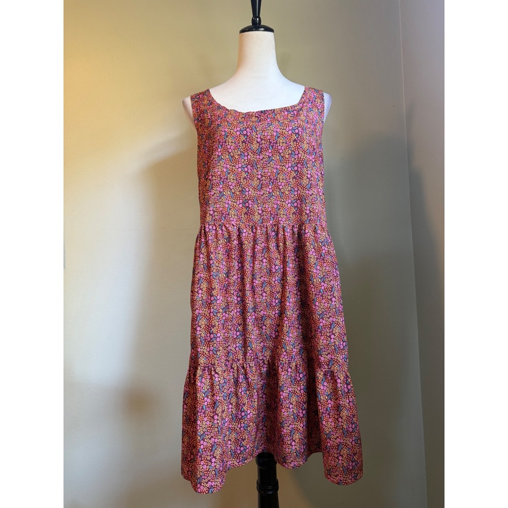 Pacific Trail Floral boho Babydoll mini Dress Burgundy Pink whimsi beach dainty